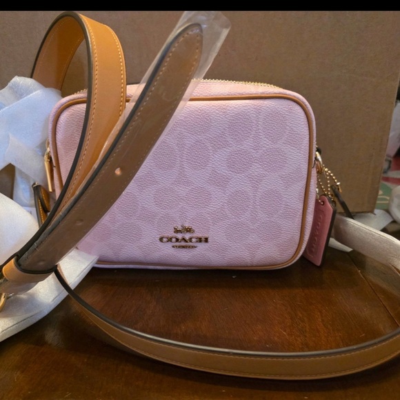 Coach Handbags - Coach Light Pink and Tan Crossbody Bag